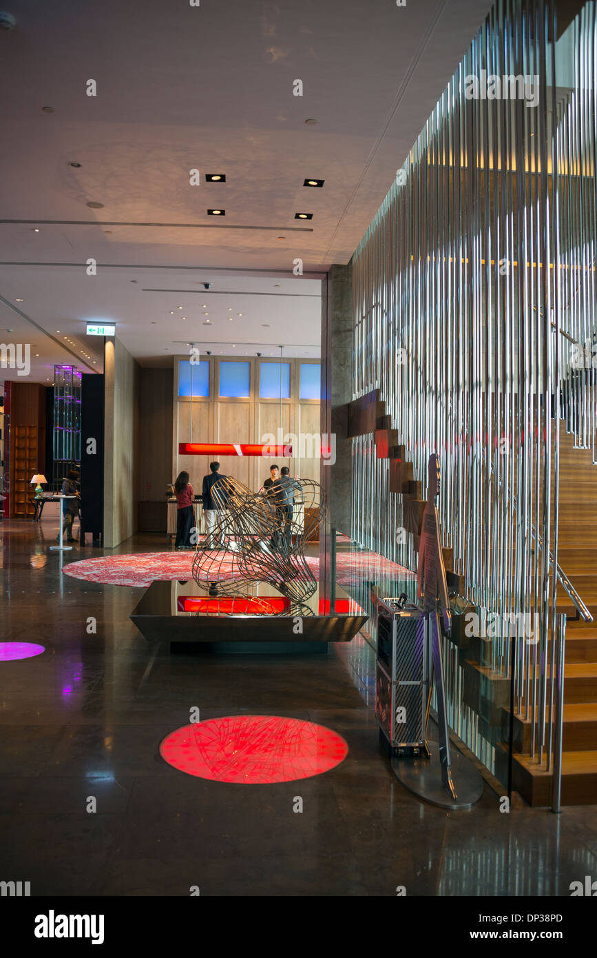Zone de réception de l'hôtel W, Taipei, Taiwan Banque D'Images