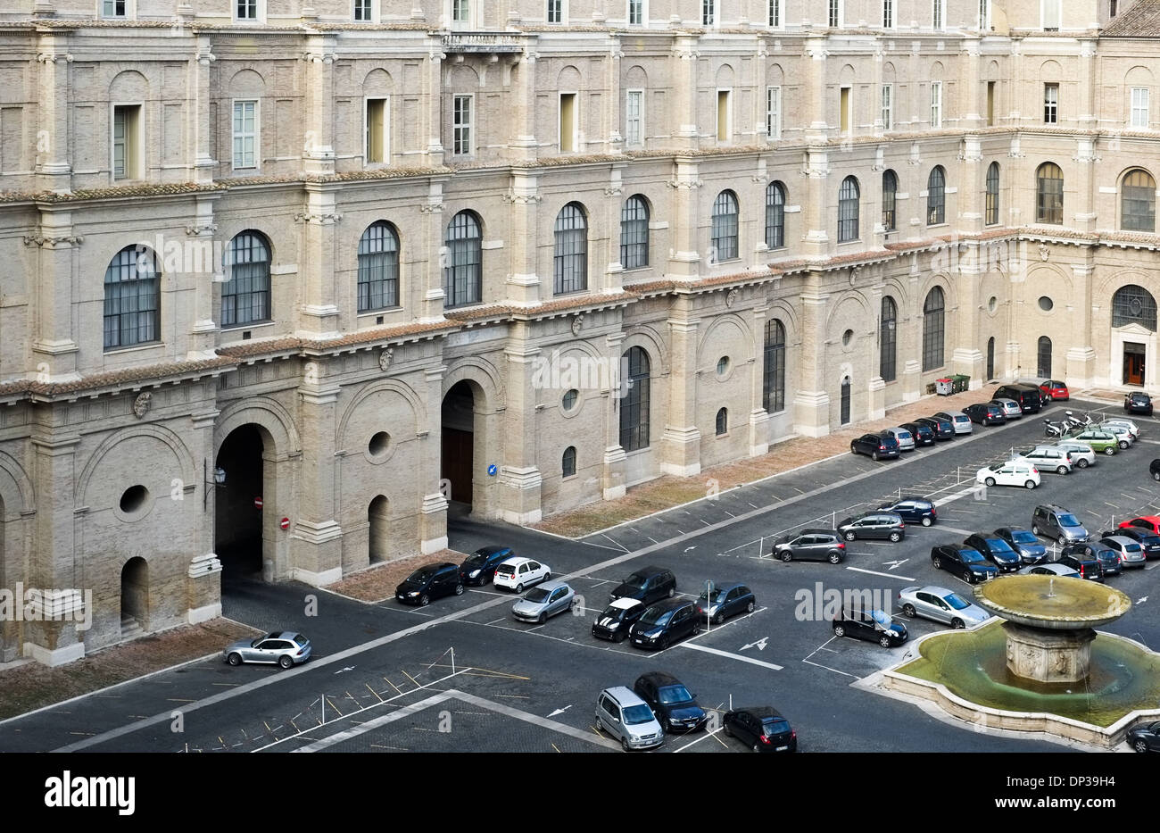 Vue de la cour du complexe de musées Vatican, Rome, Italie Banque D'Images