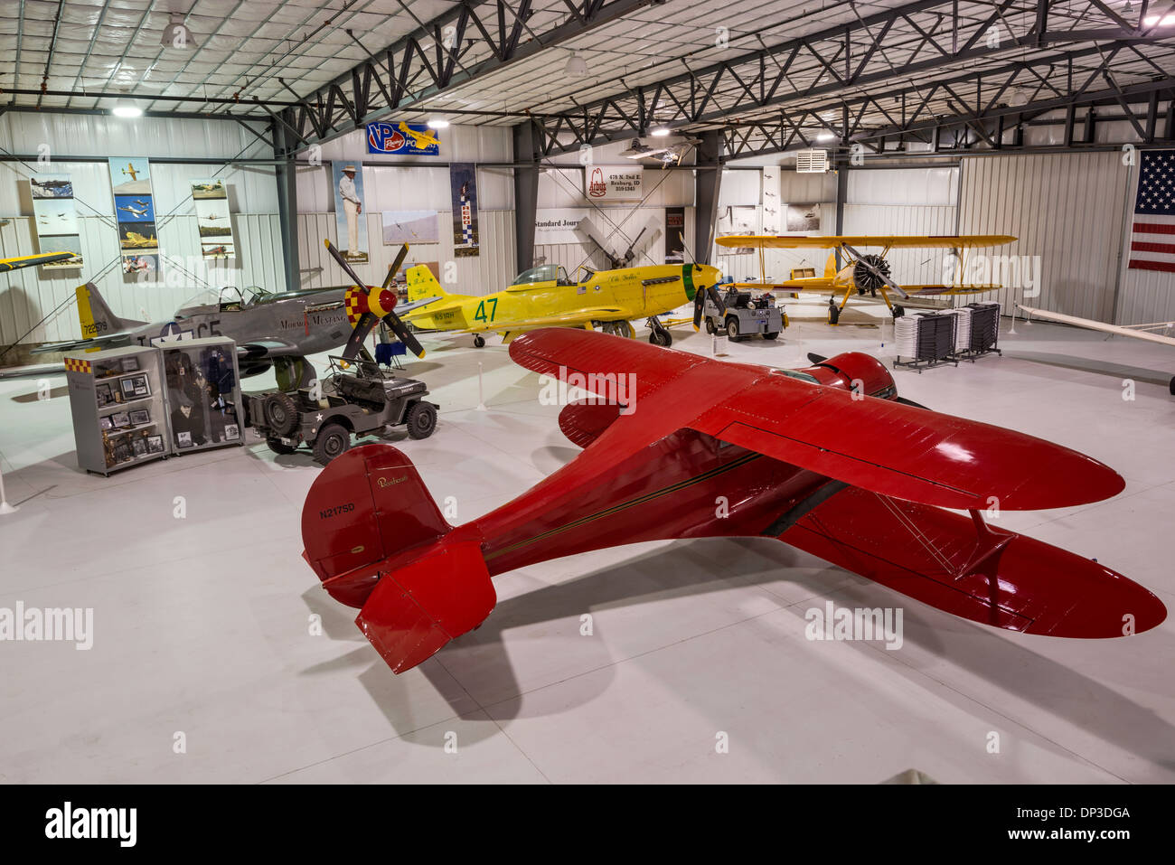 Beechcraft Model 17 Staggerwing, 1930 nous avions biplans, Legacy Flight Museum, Rexburg (Idaho, USA Banque D'Images