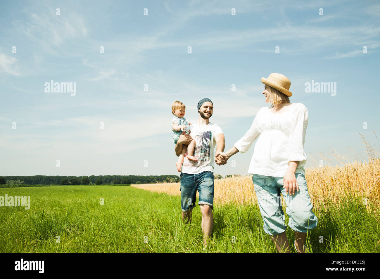 Balades en famille domaine agricole, Mannheim, Baden-Wurttemberg, Germany Banque D'Images