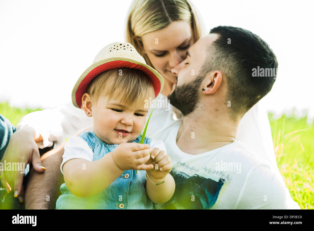 Portrait de famille en plein air, Mannheim, Baden-Wurttemberg, Germany Banque D'Images