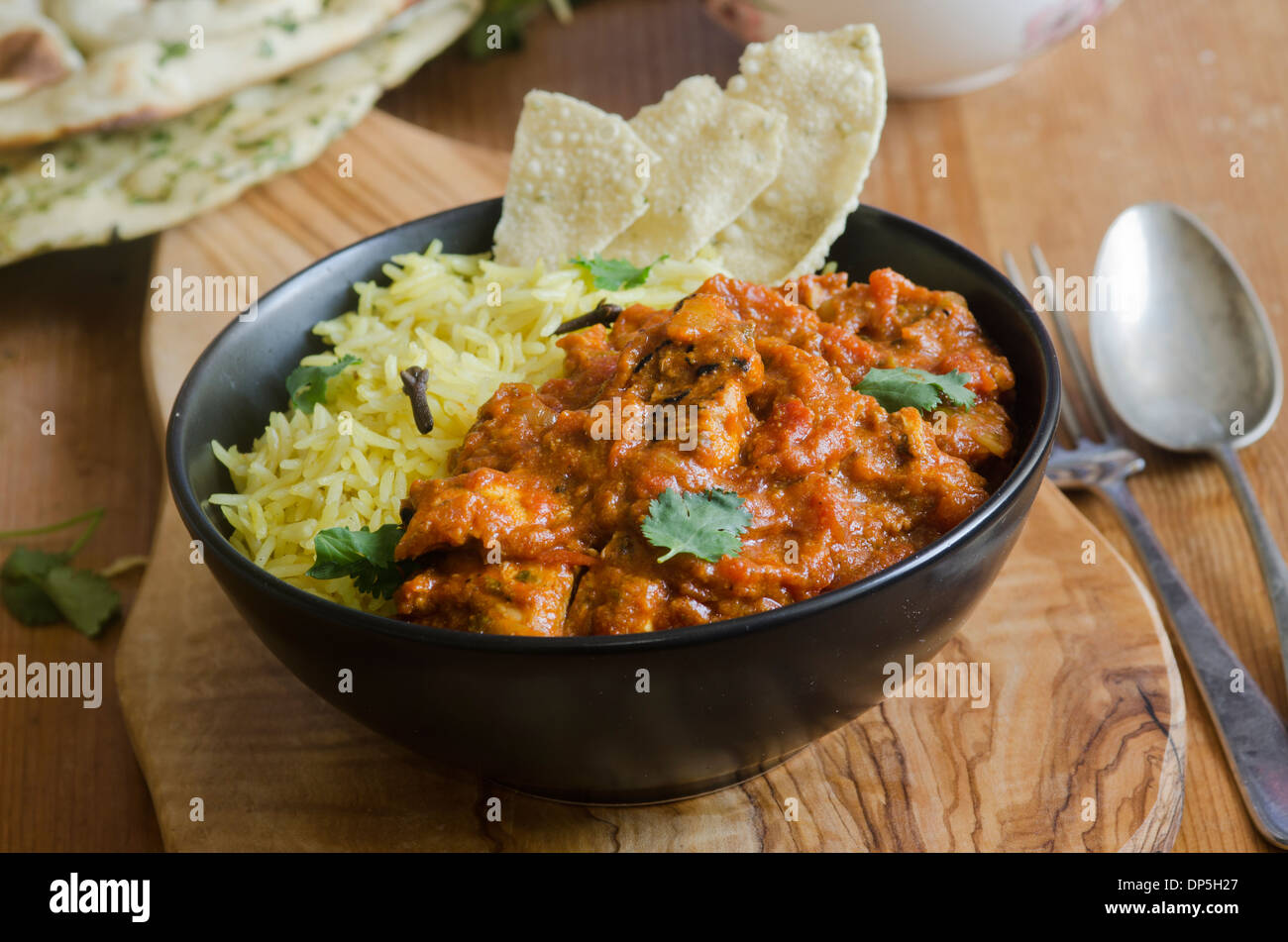 Jalfrezi avec du riz Banque D'Images
