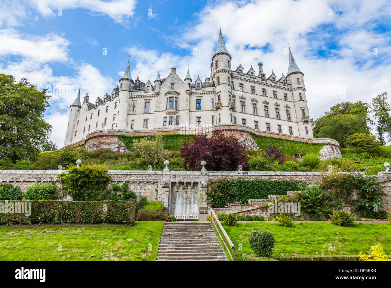 Vue l'heure avancée de Dunrobin Castle, Highlands écossais Banque D'Images