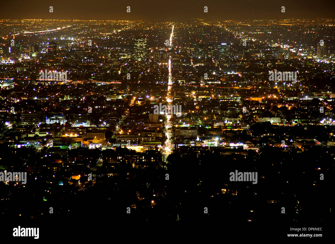 Vue de Los Angeles, Californie, États-Unis d'Amérique, USA la nuit de l'Observatoire Griffith Banque D'Images