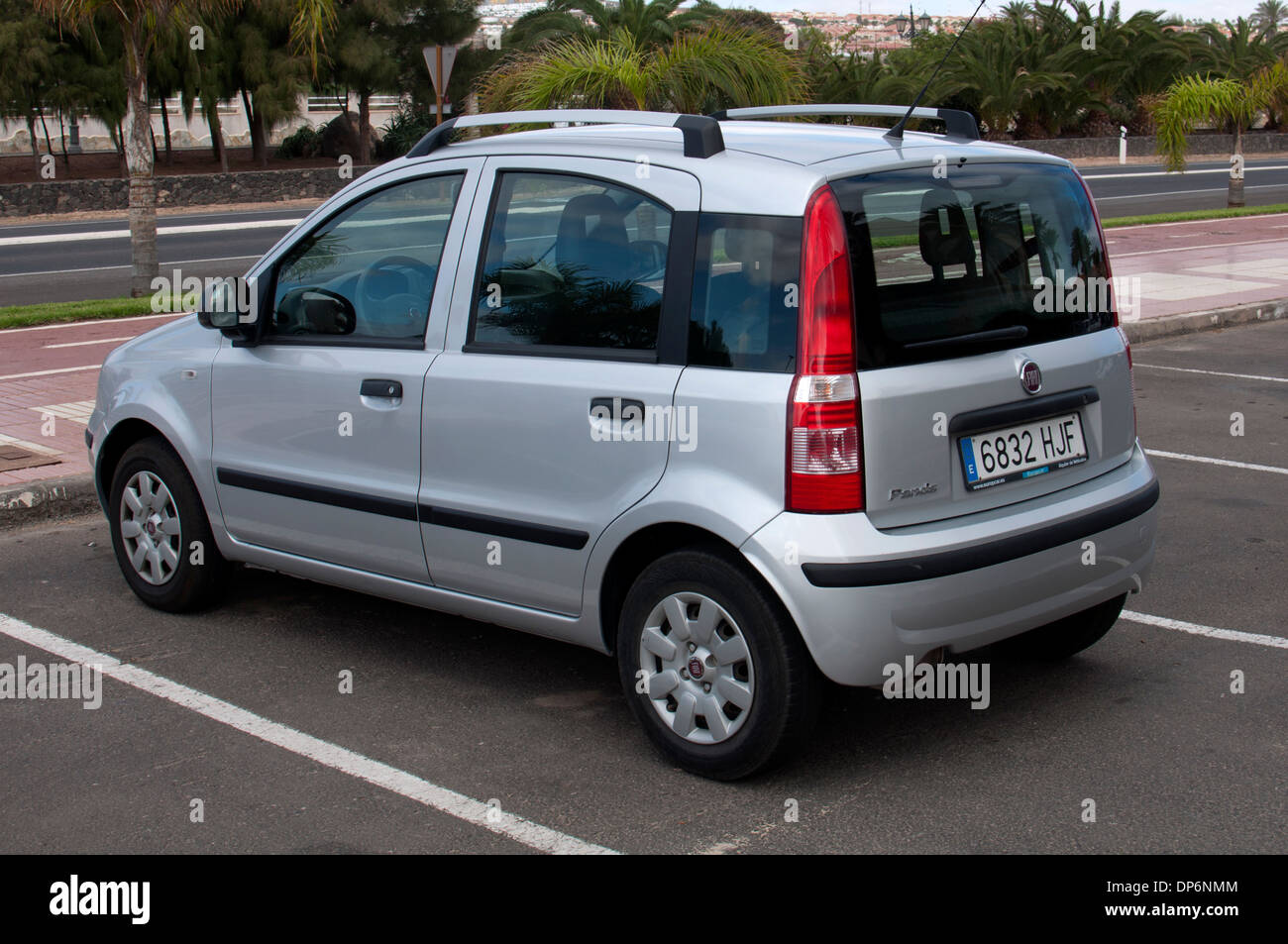 Location de voiture Fiat Panda, Caleta de Fuste, Fuerteventura, Îles Canaries, Espagne. Banque D'Images