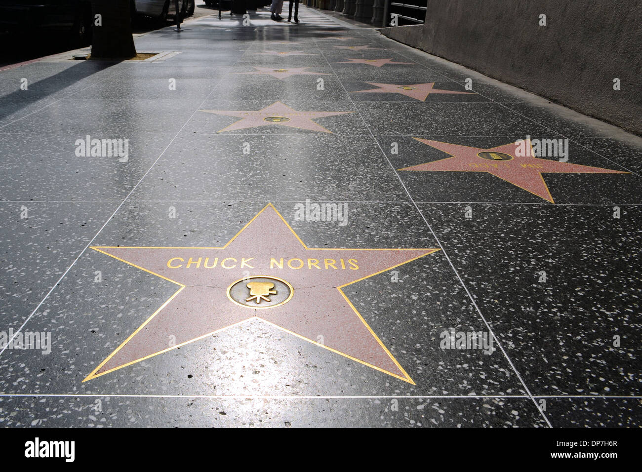 Chuck Norris' étoile sur Hollywood Walk of Fame de Hollywood Boulevard à Los Angeles Banque D'Images