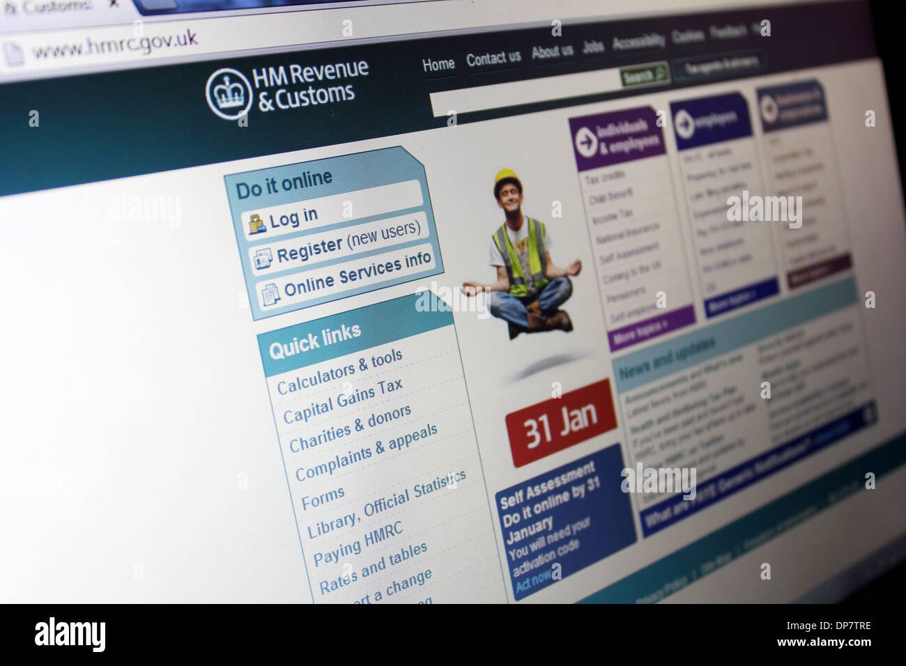 HMRC site web en ligne Banque D'Images