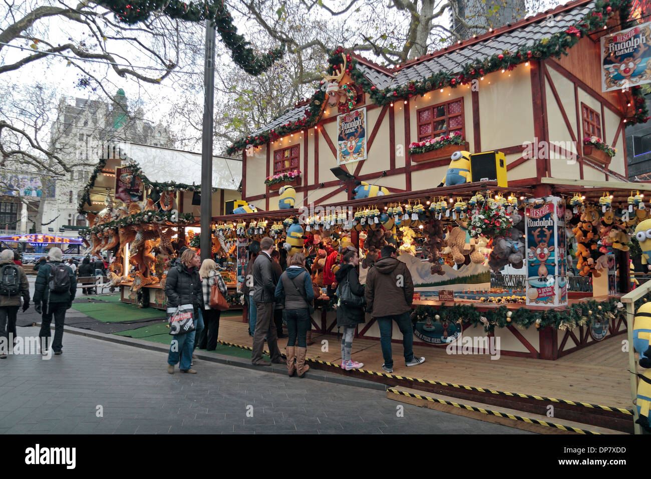 Au marché de Noël/foire à Leicester Square (2013) dans le centre de Londres, au Royaume-Uni. Banque D'Images