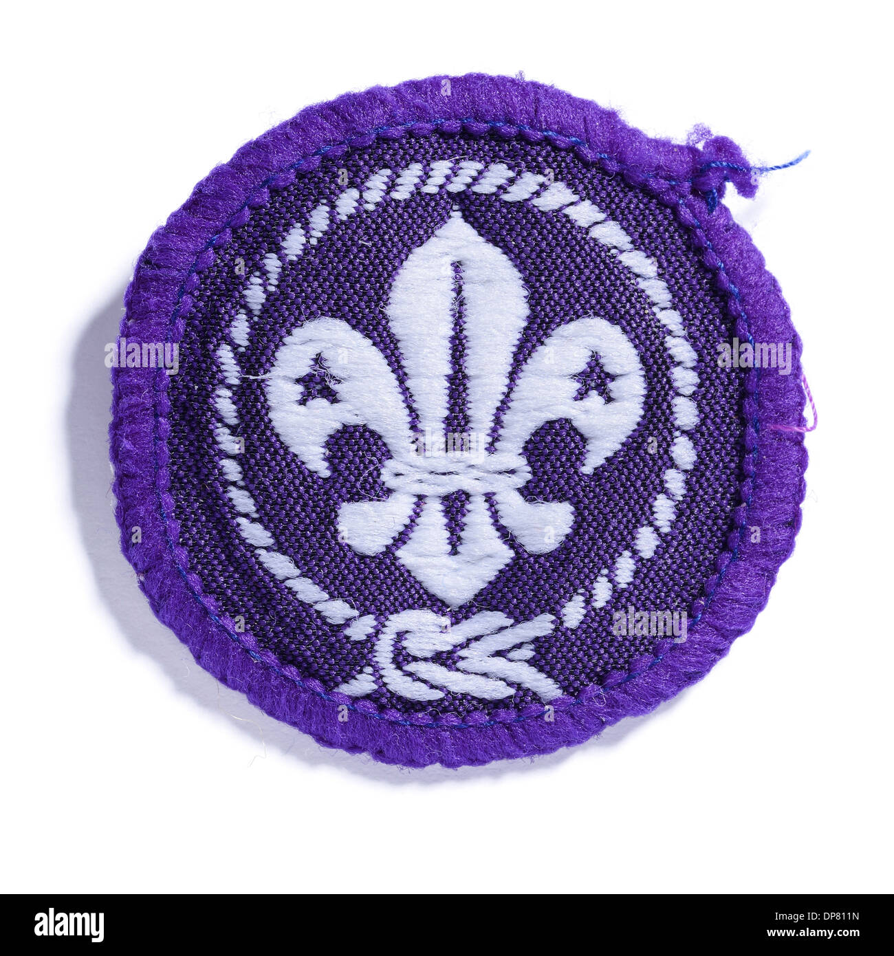 Insigne Scout violet rond Banque D'Images