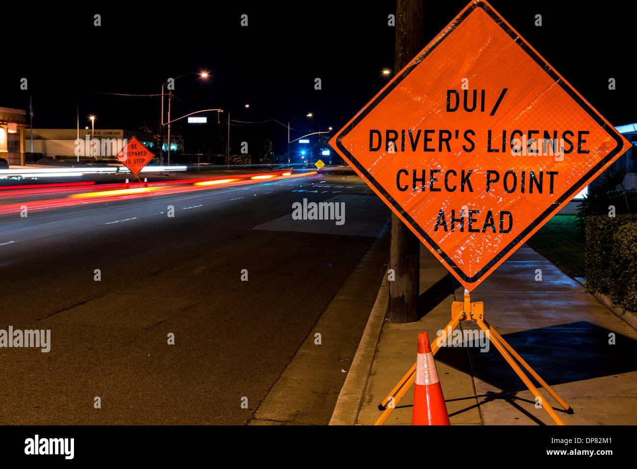 Un DUI check point à Anaheim, CA. Banque D'Images