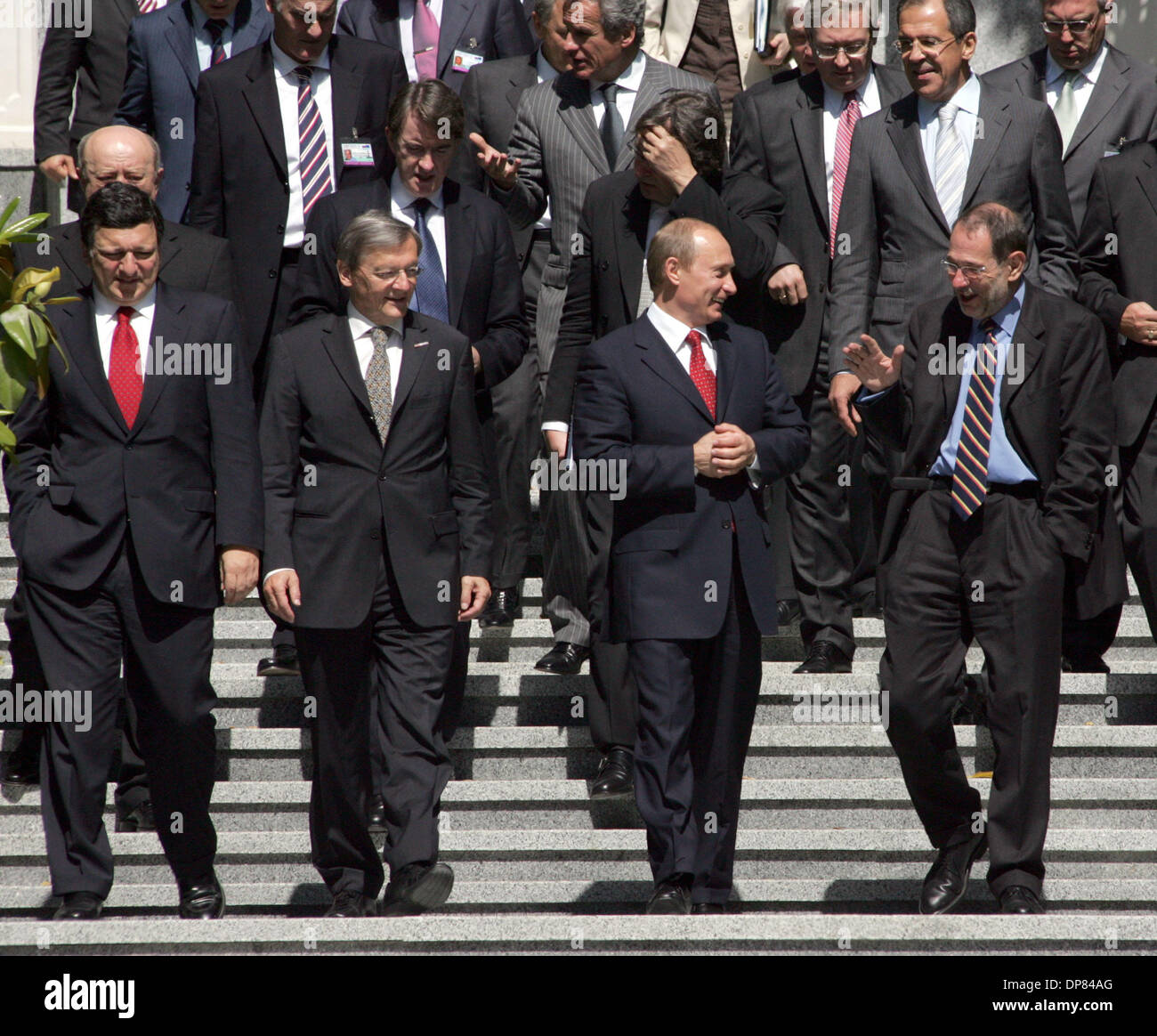 Jose Manuel Barroso, Wolfgang Schüssel, Vladimir Poutine et Javier Solana à 'La Russie - UE Sommet de Sotchi. (Crédit Image : © PhotoXpress/ZUMA Press) RESTRICTIONS : l'Amérique du Nord et du sud de l'homme SEULEMENT ! Banque D'Images