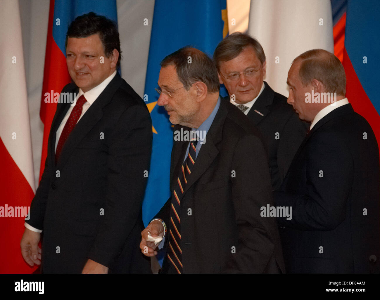 Jose Manuel Barroso, Javier Solana, Wolfgang Schüssel, Vladimir Poutine à 'La Russie - UE Sommet de Sotchi. (Crédit Image : © PhotoXpress/ZUMA Press) RESTRICTIONS : l'Amérique du Nord et du sud de l'homme SEULEMENT ! Banque D'Images