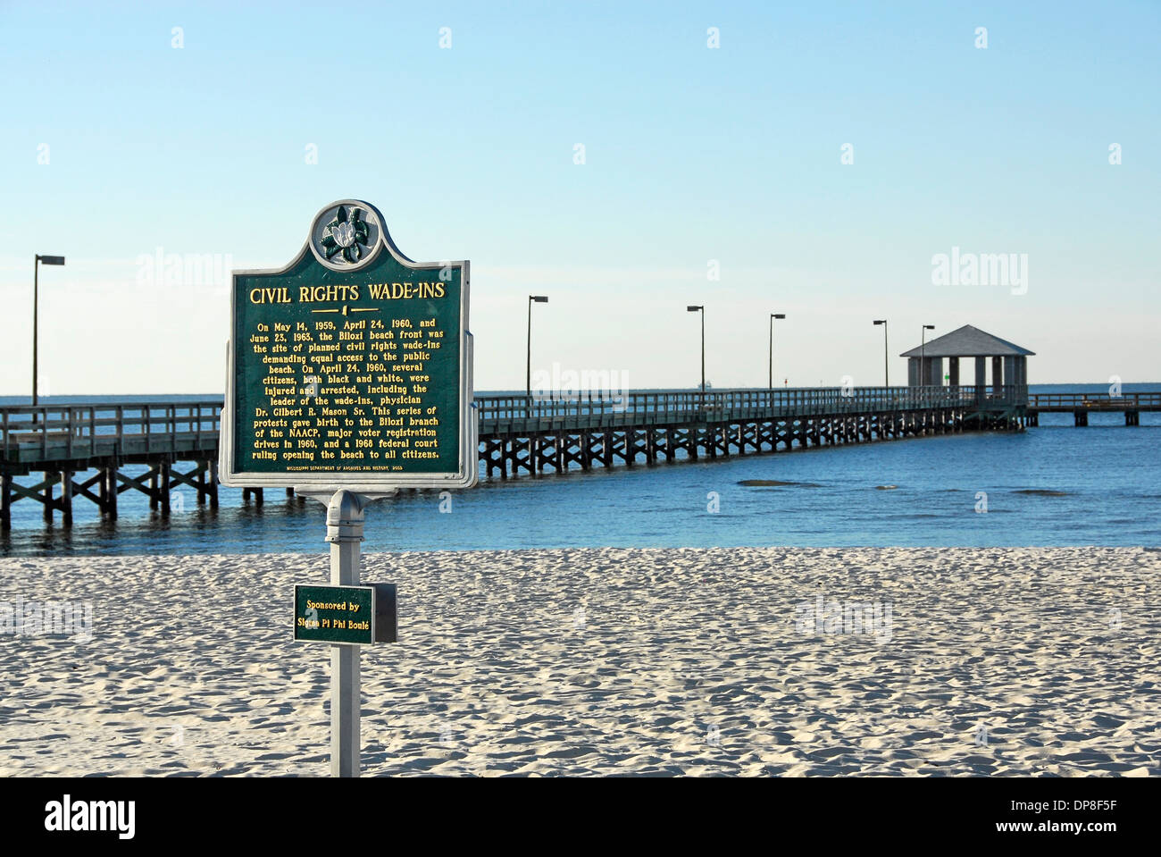 Civil Rights Marqueur sur plage de Biloxi de Biloxi, Mississippi Banque D'Images