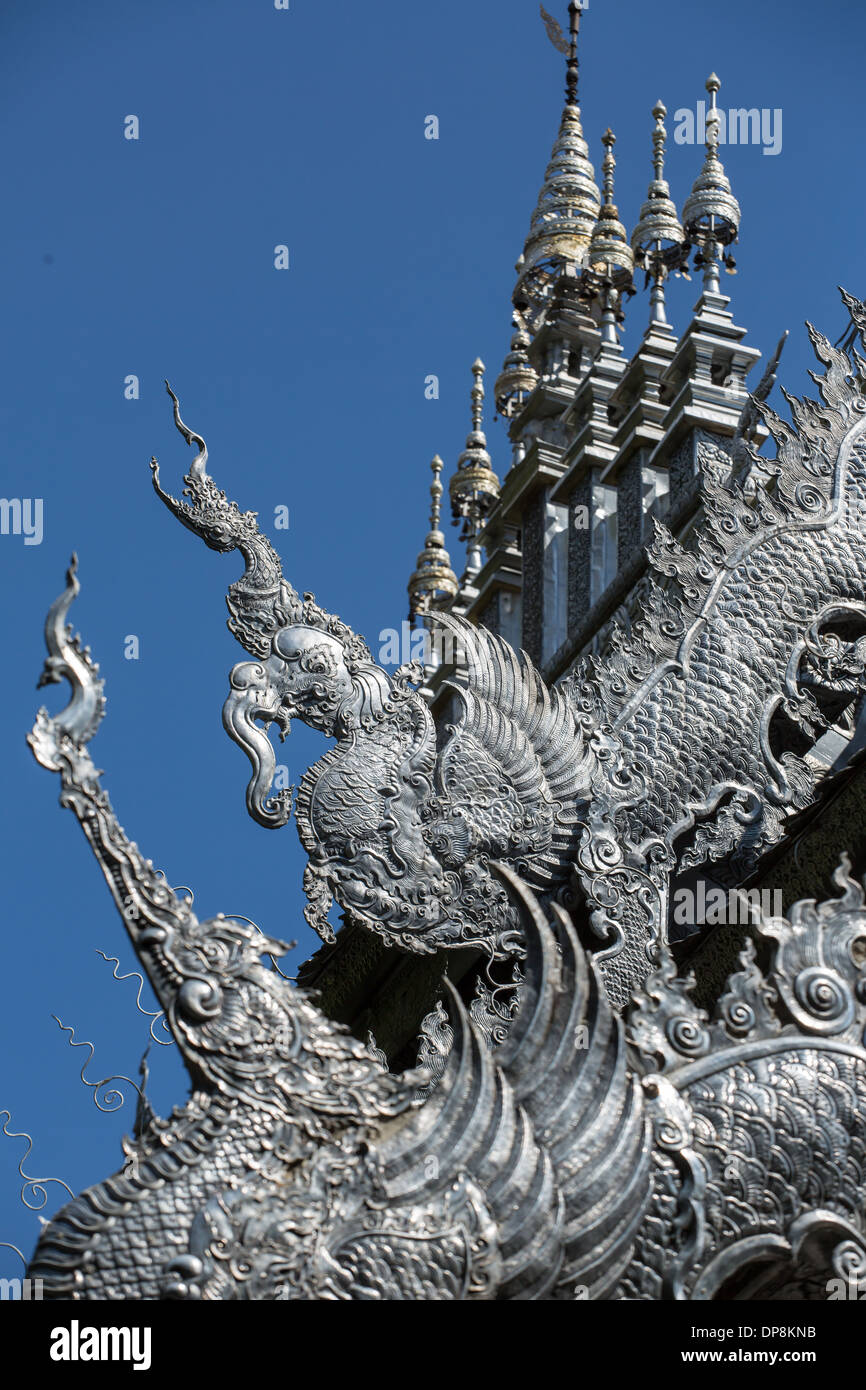 Wat Sri Suphan, le célèbre Temple d'argent à Chiang Mai, Thaïlande Banque D'Images