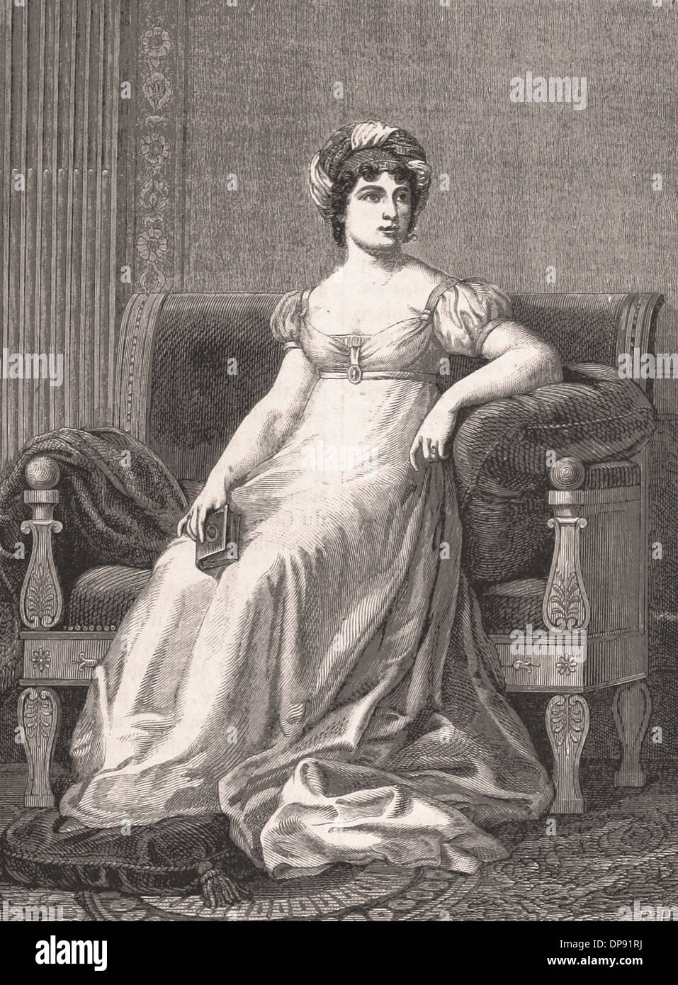 Madame de Staël - Gravure XIX ème siècle français Banque D'Images