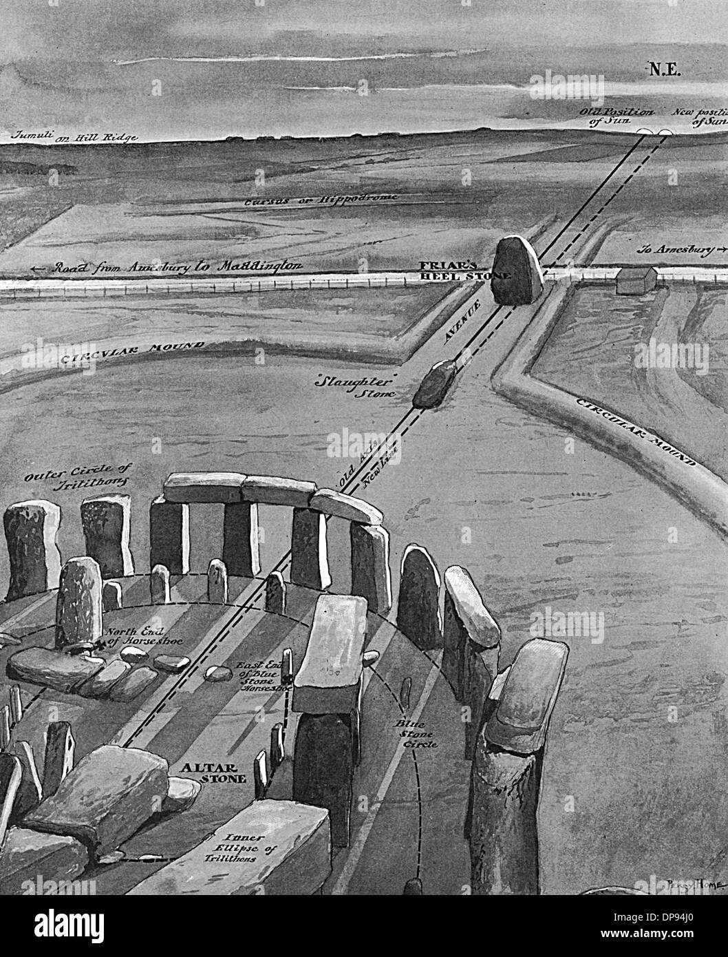 Stonehenge au lever du soleil le 21 juin Banque D'Images