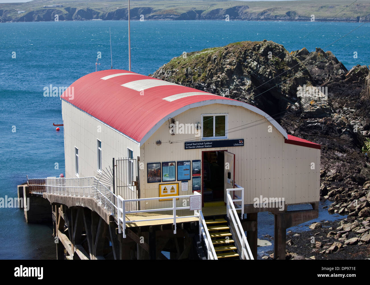 Station de Sauvetage de St David's, St Justinien, Pembrokeshire, Pays de Galles Banque D'Images