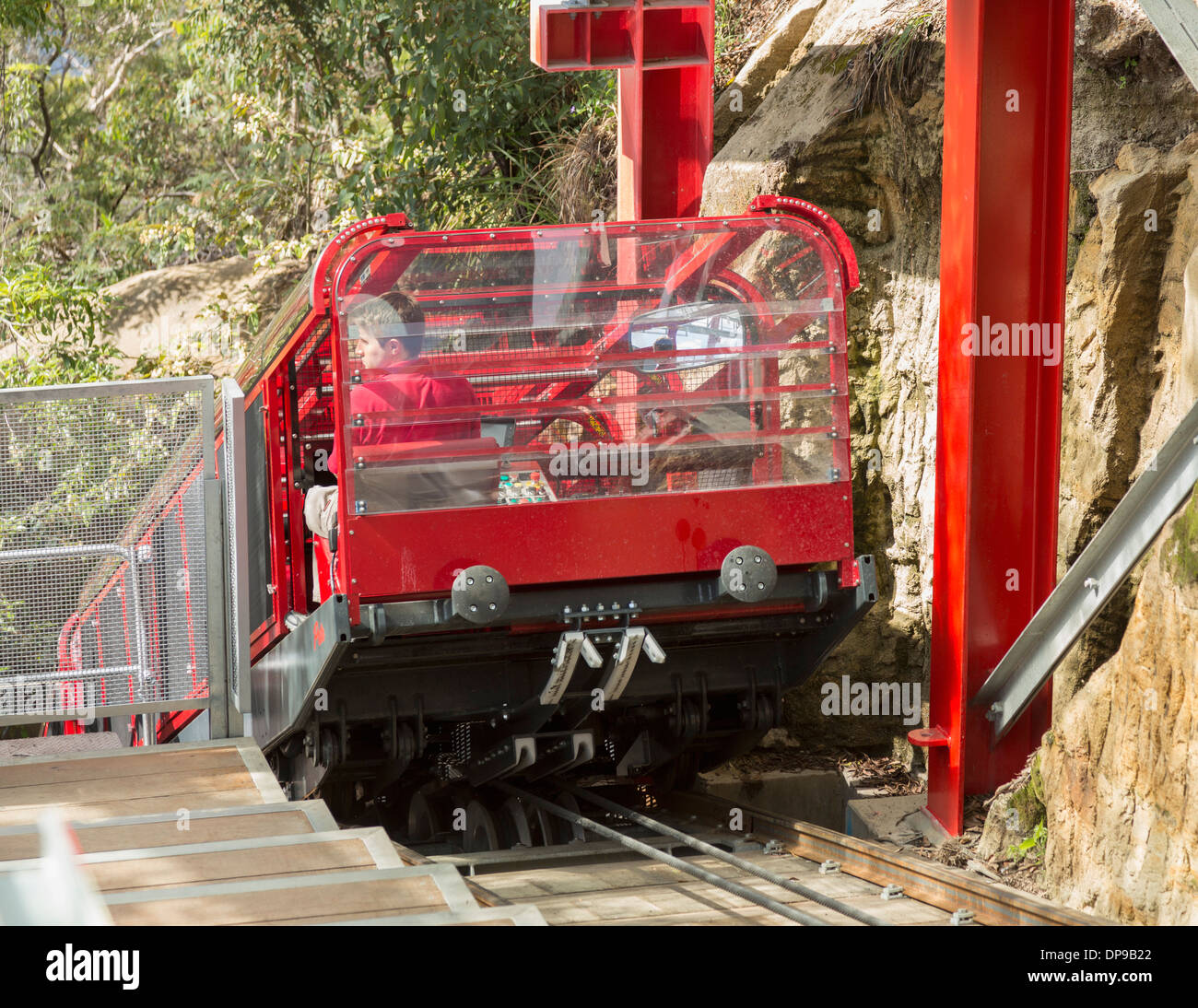 Scenic Railway en bas de la falaise à Katoomba dans les Blue Mountains National Park, New South Wales, Australie Banque D'Images