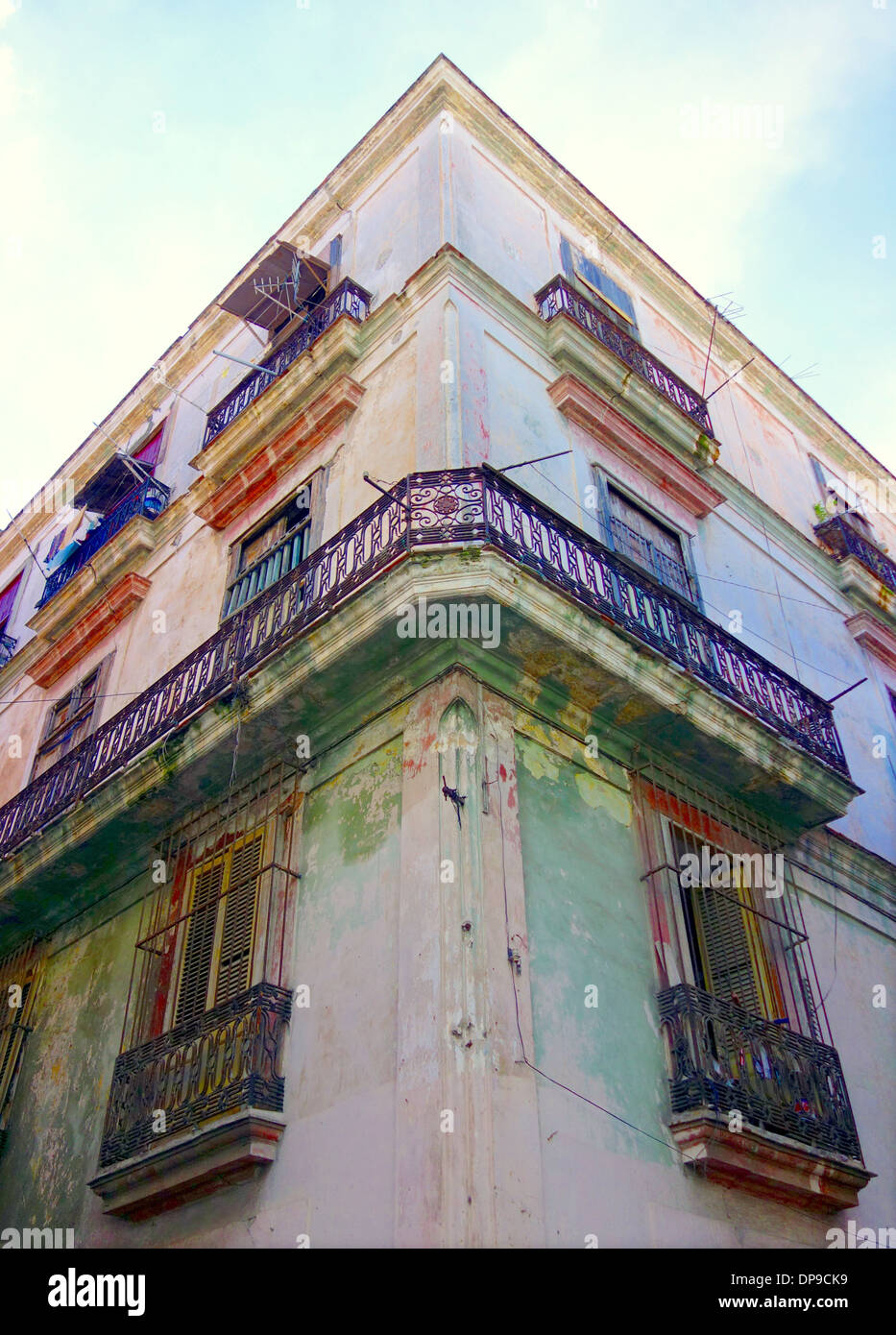 Vieux bâtiment à La Havane, Cuba Banque D'Images