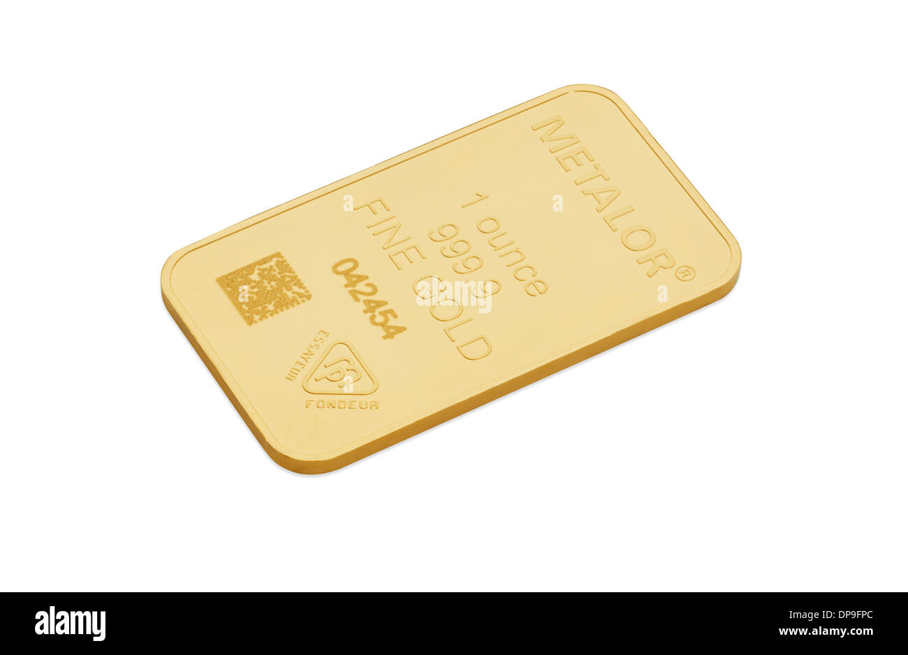 1 once d'or aussi fine gold bullion bar Banque D'Images