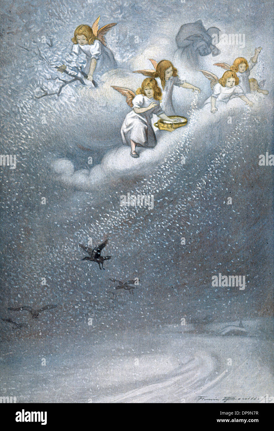 Les anges font de la neige Banque D'Images