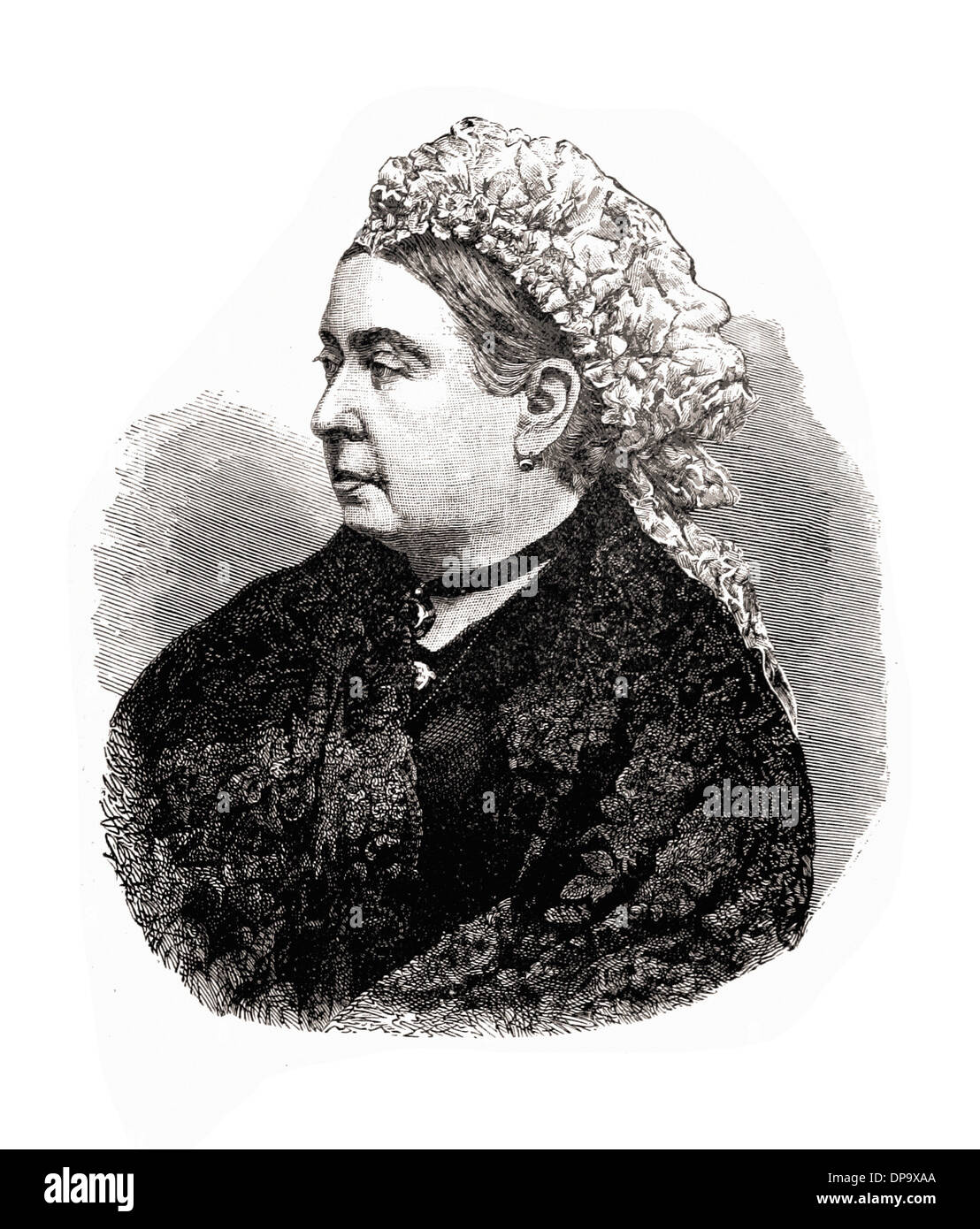 Portrait de la reine VICTORIA - La gravure XIX ème siècle Banque D'Images