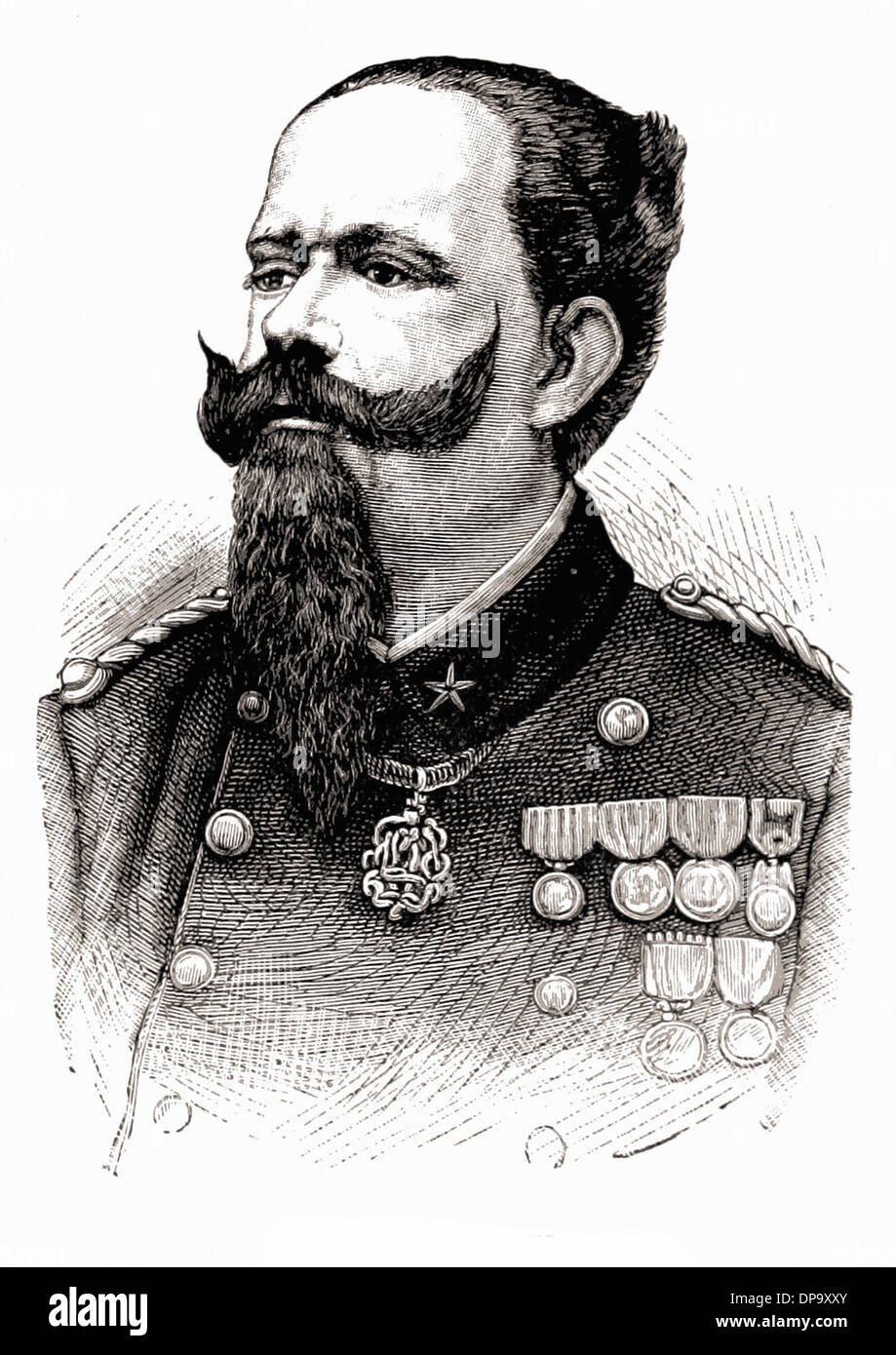 Portrait de Victor Emmanuel - La gravure XIX ème siècle Banque D'Images