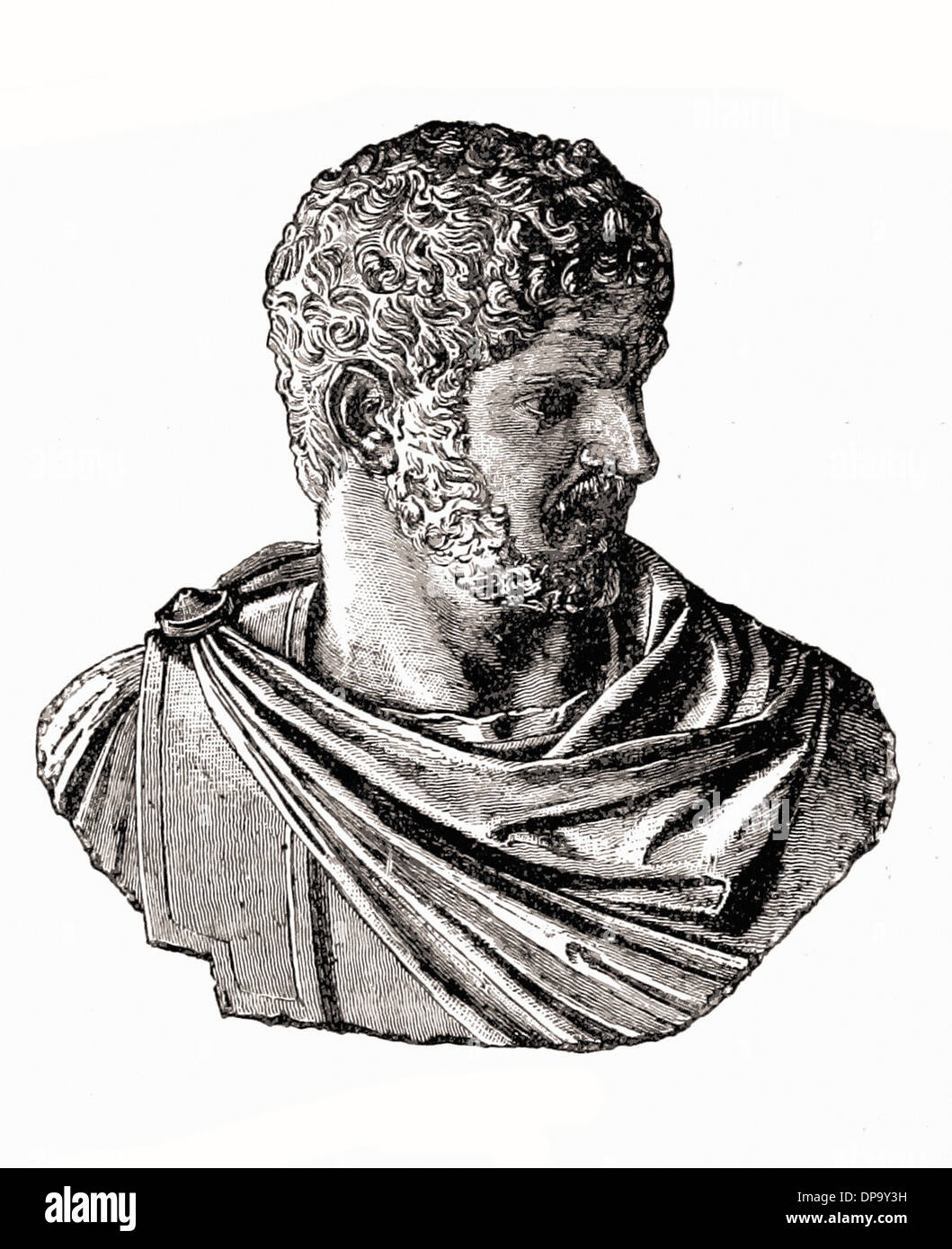 Portrait de l'empereur Caracalla - La gravure XIX ème siècle Banque D'Images