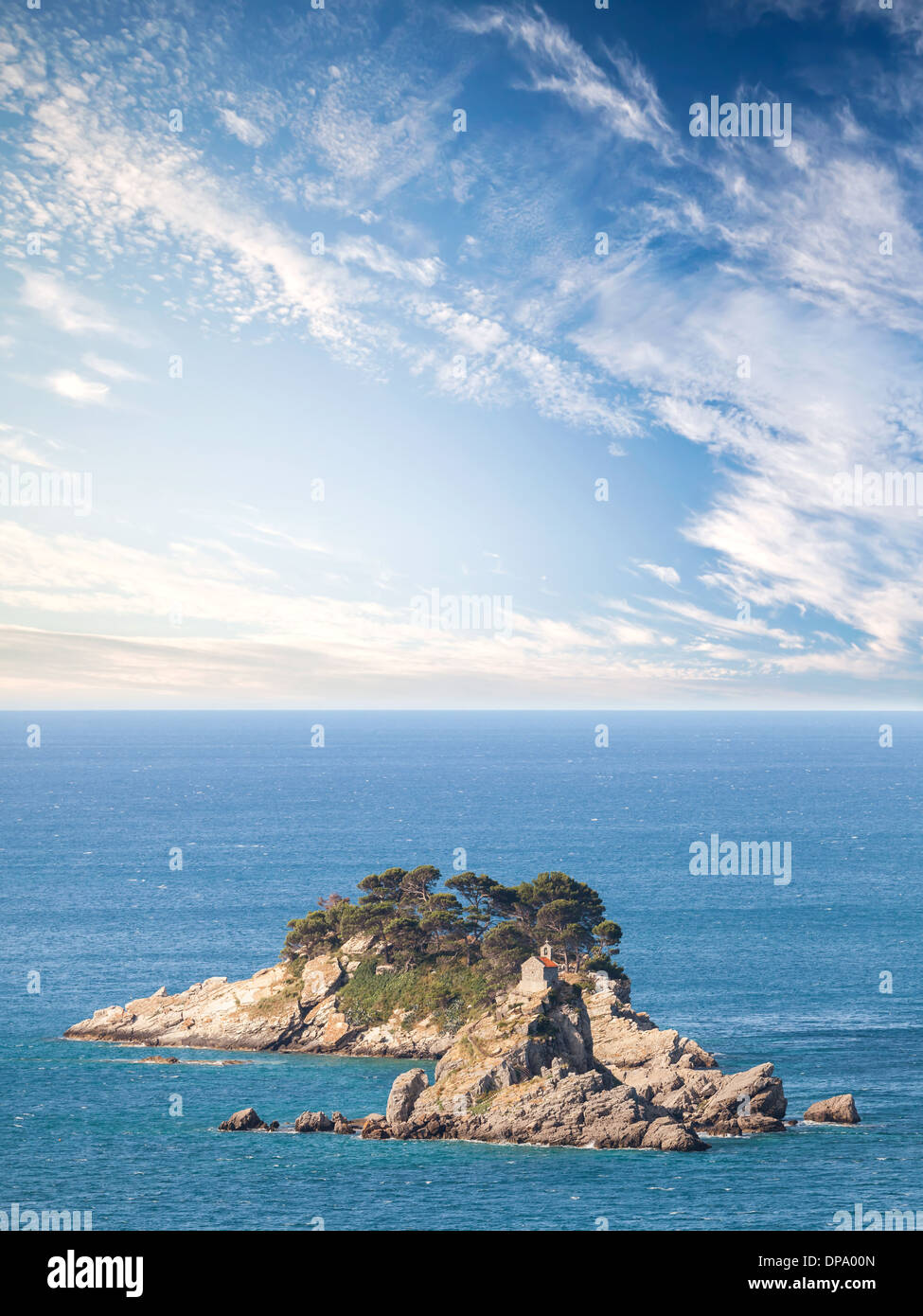 Islands Katic et Høvringen, Mer Adriatique, le Monténégro Banque D'Images