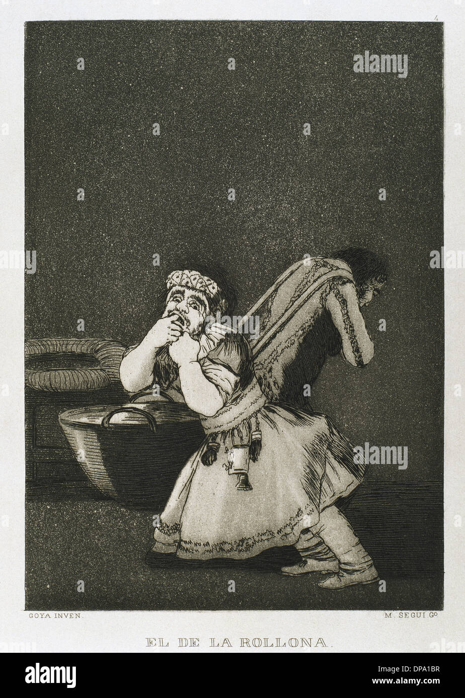 Goya (1746-1828). Peintre et graveur espagnol. Los Caprichos. El de la Rollona... Numéro 4. Banque D'Images