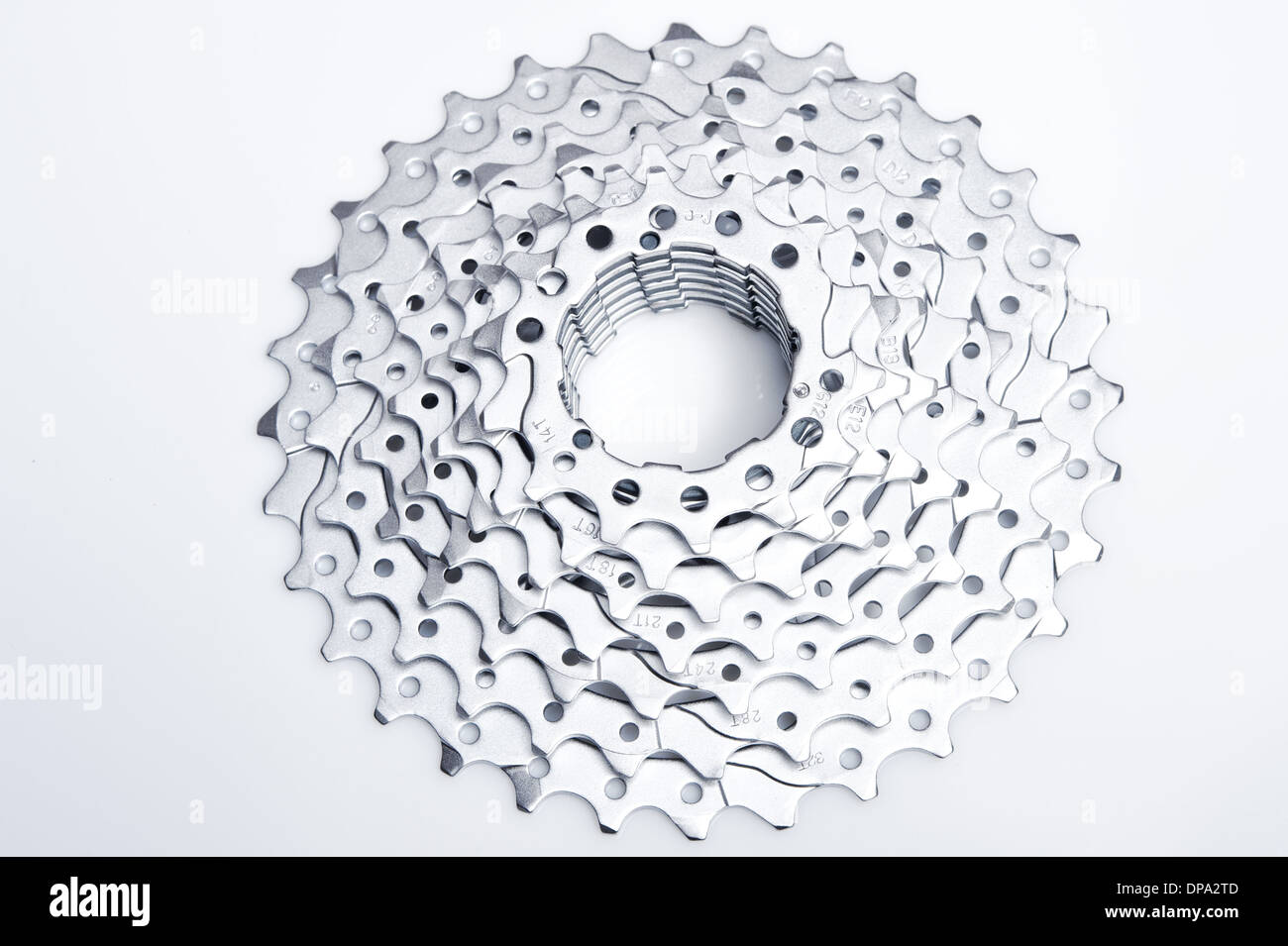 Vue de dessus de la cassette de vélo Banque D'Images