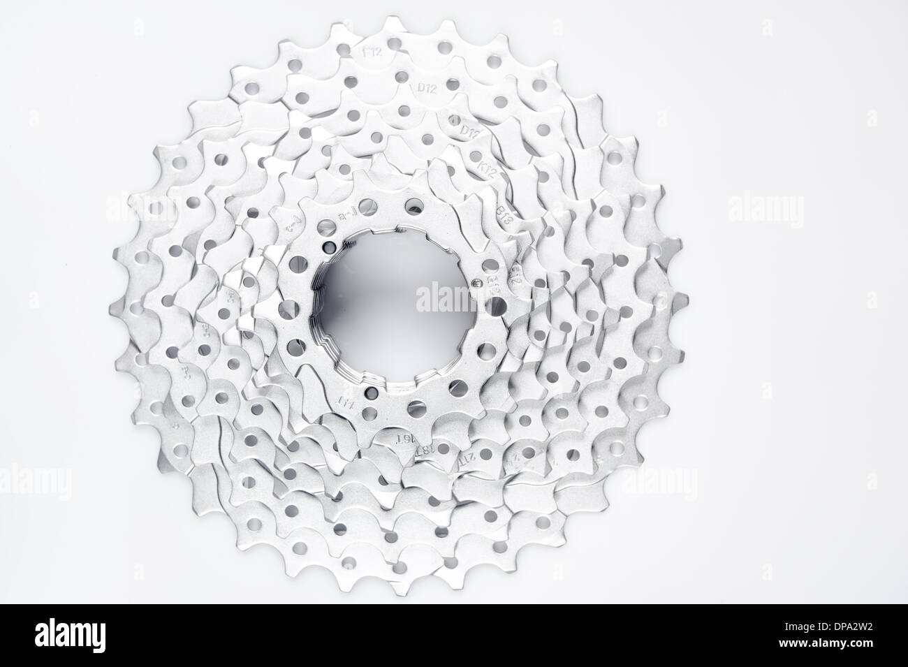 Vue de dessus de la cassette de vélo Banque D'Images