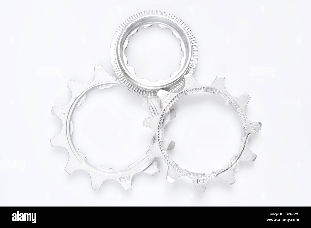 Vue de dessus de la cassette de vélo Banque D'Images