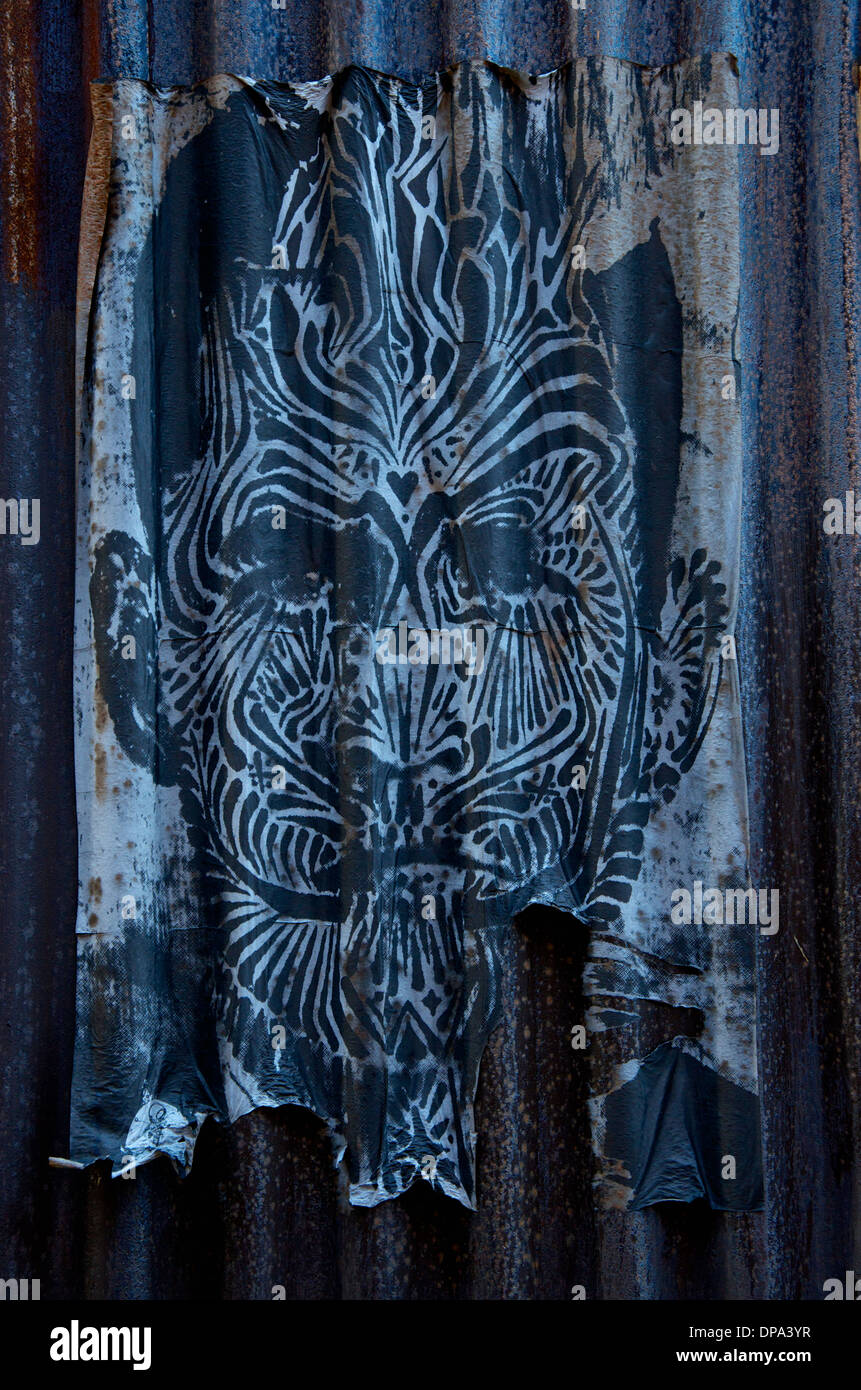 Robbie Williams Street Art poster dans Gunthorpe Street, Whitechapel, London E1, UK Banque D'Images