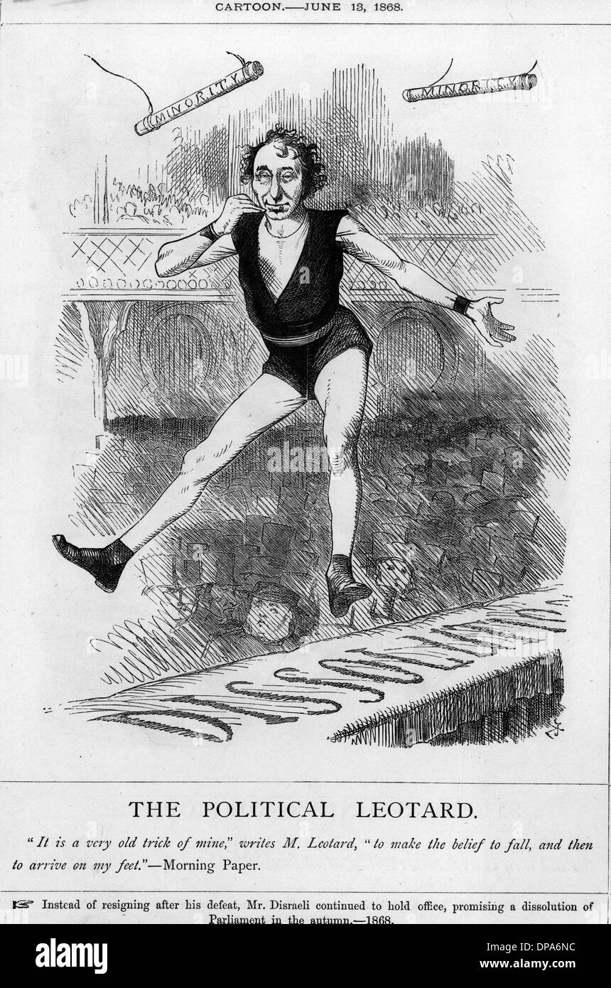 Caricature, le Léotard politique (Disraeli) Banque D'Images