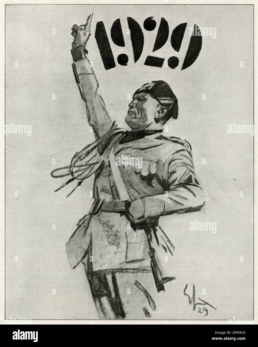 MUSSOLINI/1929 POSTER Banque D'Images