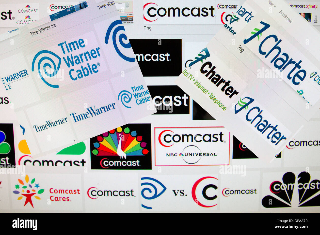 Comcast, Time Warner Cable Charte mashup photo Banque D'Images