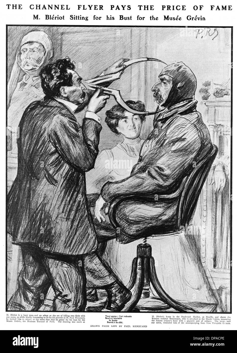 LOUIS BLERIOT étant mesuré Banque D'Images