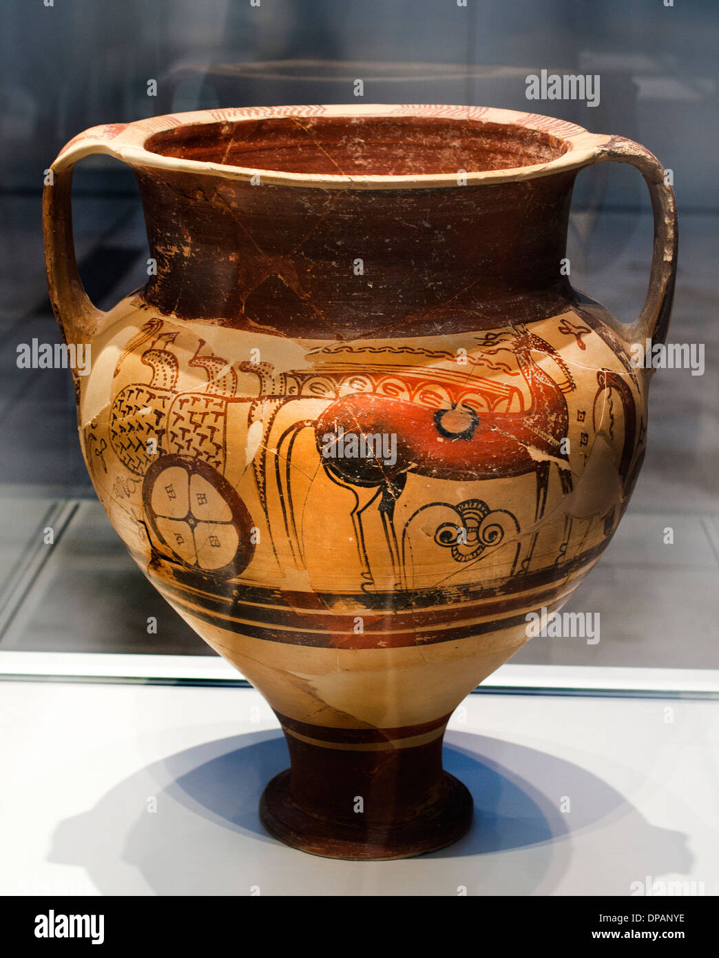 Char 14 guerriers cratère - 13 siècles avant J.-C. Ras Shamra Ougarit ( Quagarit ) poterie mycénienne Mycènes Grèce Grec Banque D'Images