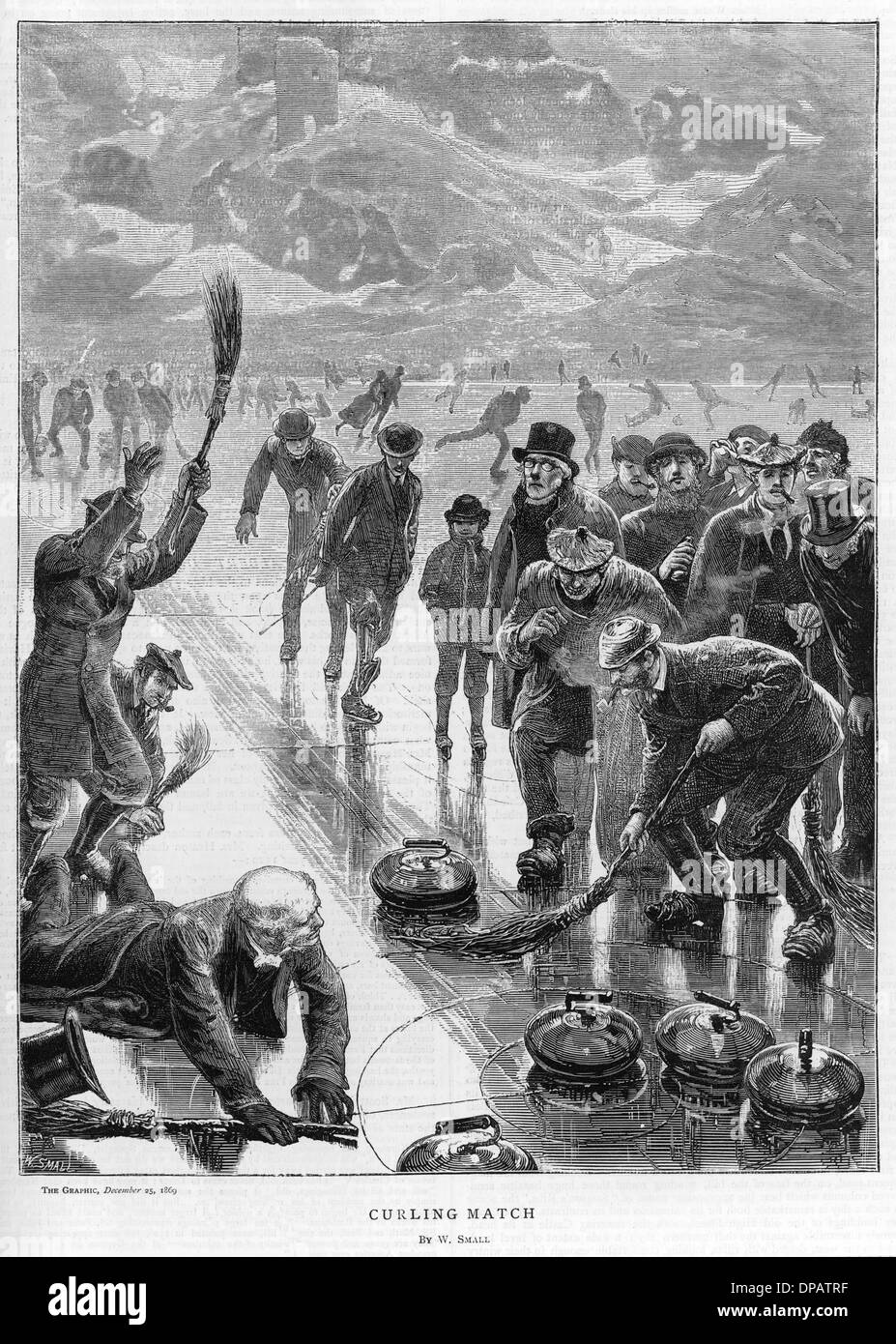 Le CURLING EN ECOSSE 1869 Banque D'Images