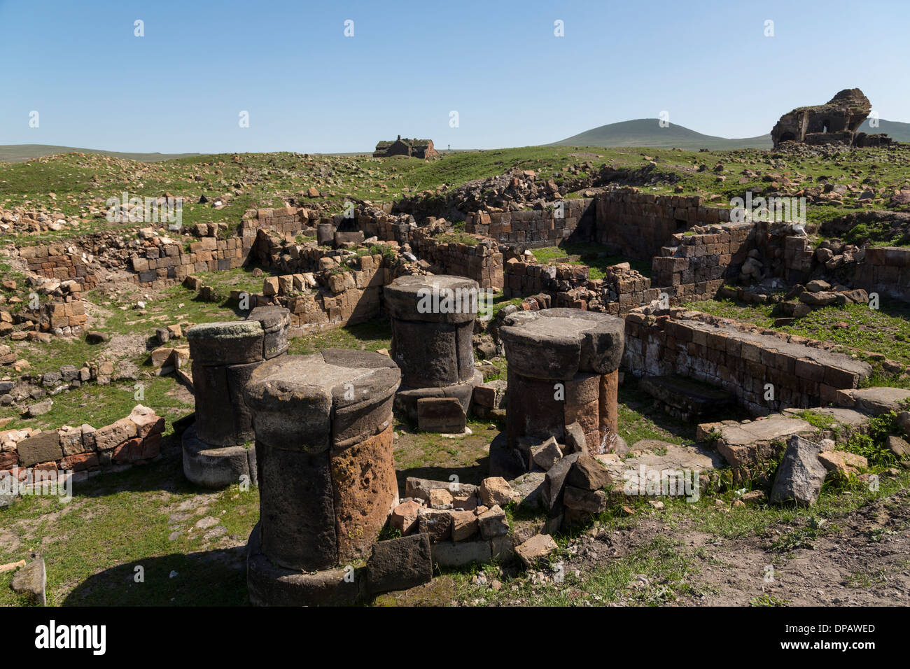 Reste de le temple du feu, Ani, Turquie Banque D'Images