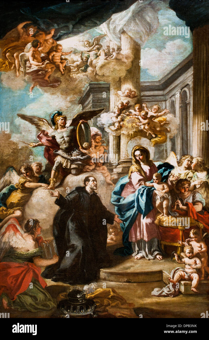 L'apparition de la Vierge Marie à Joseph de Calasanz 1736 Nicola Maria Rossi 1690-1758 Italie Italien Banque D'Images