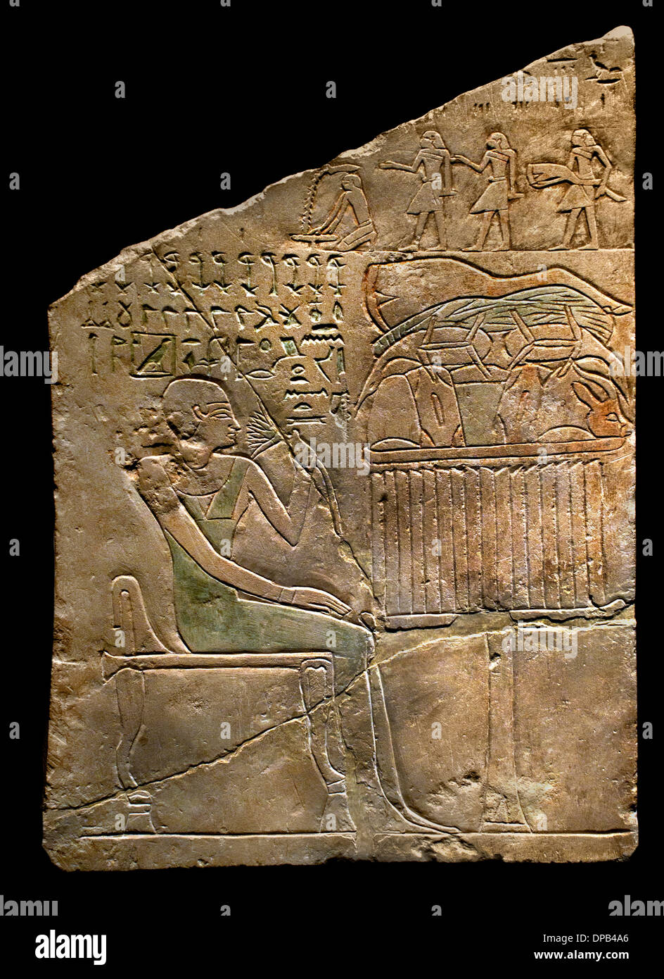 Le fragment de Stèle Fausse Porte Cour Khnumi ( Dame ) Ancien Empire égyptien l'Égypte 1200 avant JC ) Banque D'Images