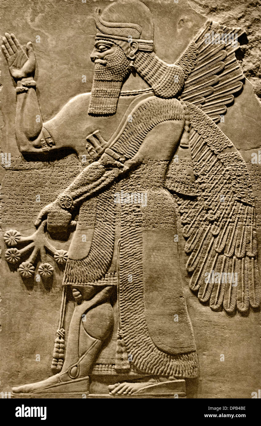 Le nord-ouest du Palais Royal d'Assurnazirpal II Nimrud 883-859 av. J.-C. en Mésopotamie Iraq ( Kalhu Musée assyrien Assyrie ) Banque D'Images