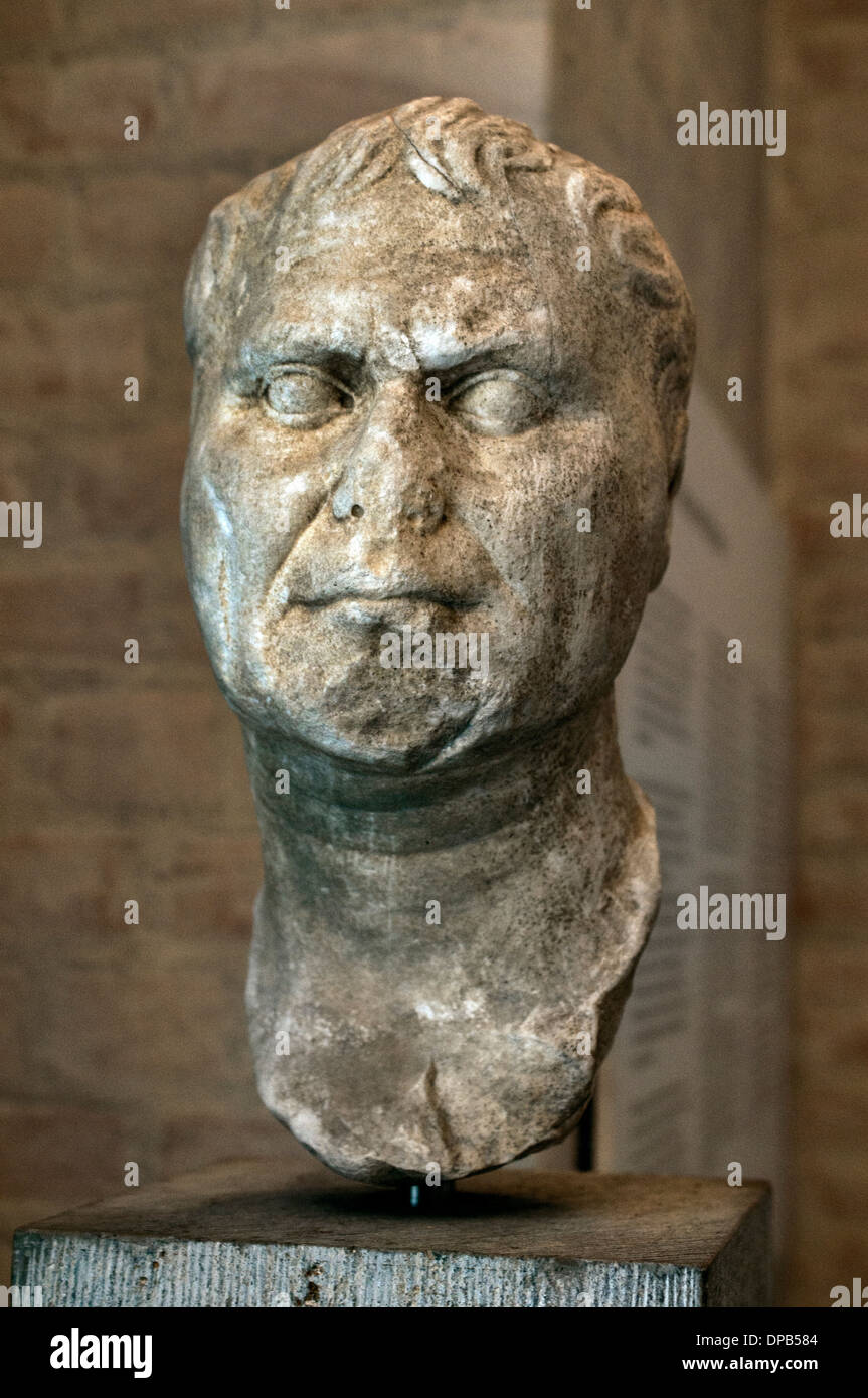 Statue tête de Gaius Octavius, peut-être père d'Auguste 60 av. d'Italie ROMAINE Rome Sculpture Museum Banque D'Images