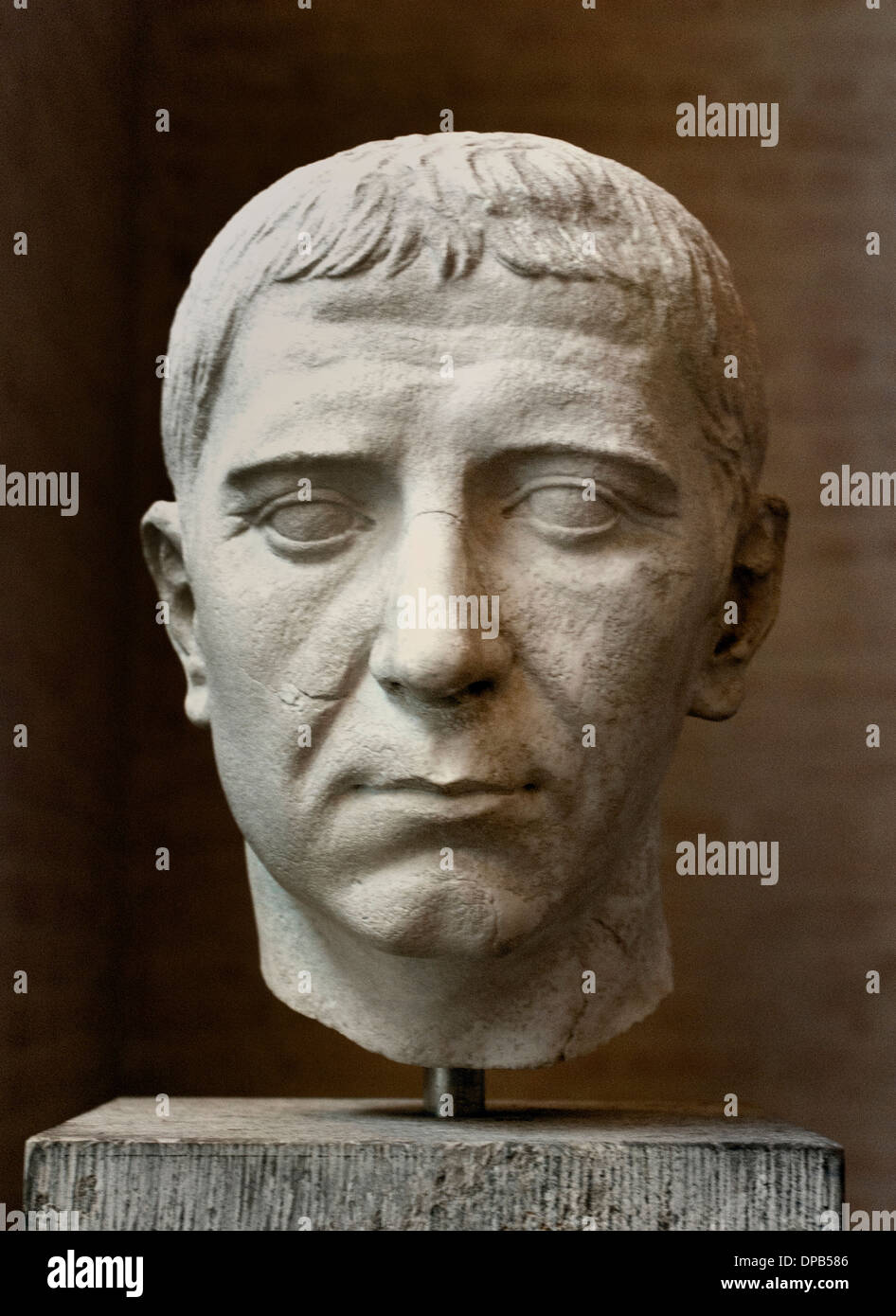 L'homme romaine Statue Sculpture 20BC Rome Italie Museum Banque D'Images