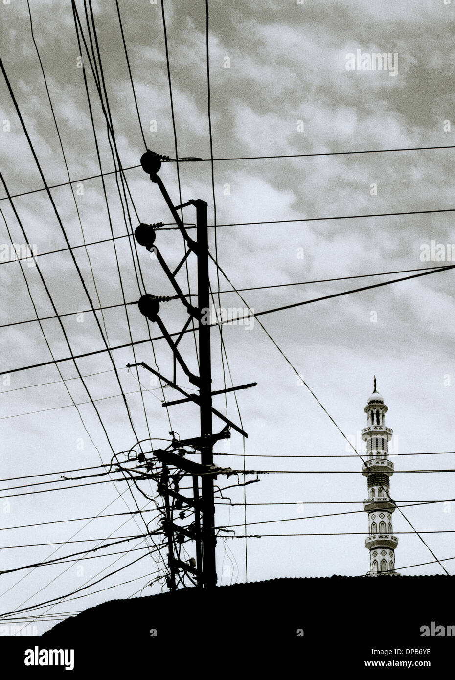 La photographie de voyage - la vie urbaine et la religion à Udaipur au Rajasthan en Inde en Asie du Sud. Communication de la technologie musulman musulmane analogique Banque D'Images