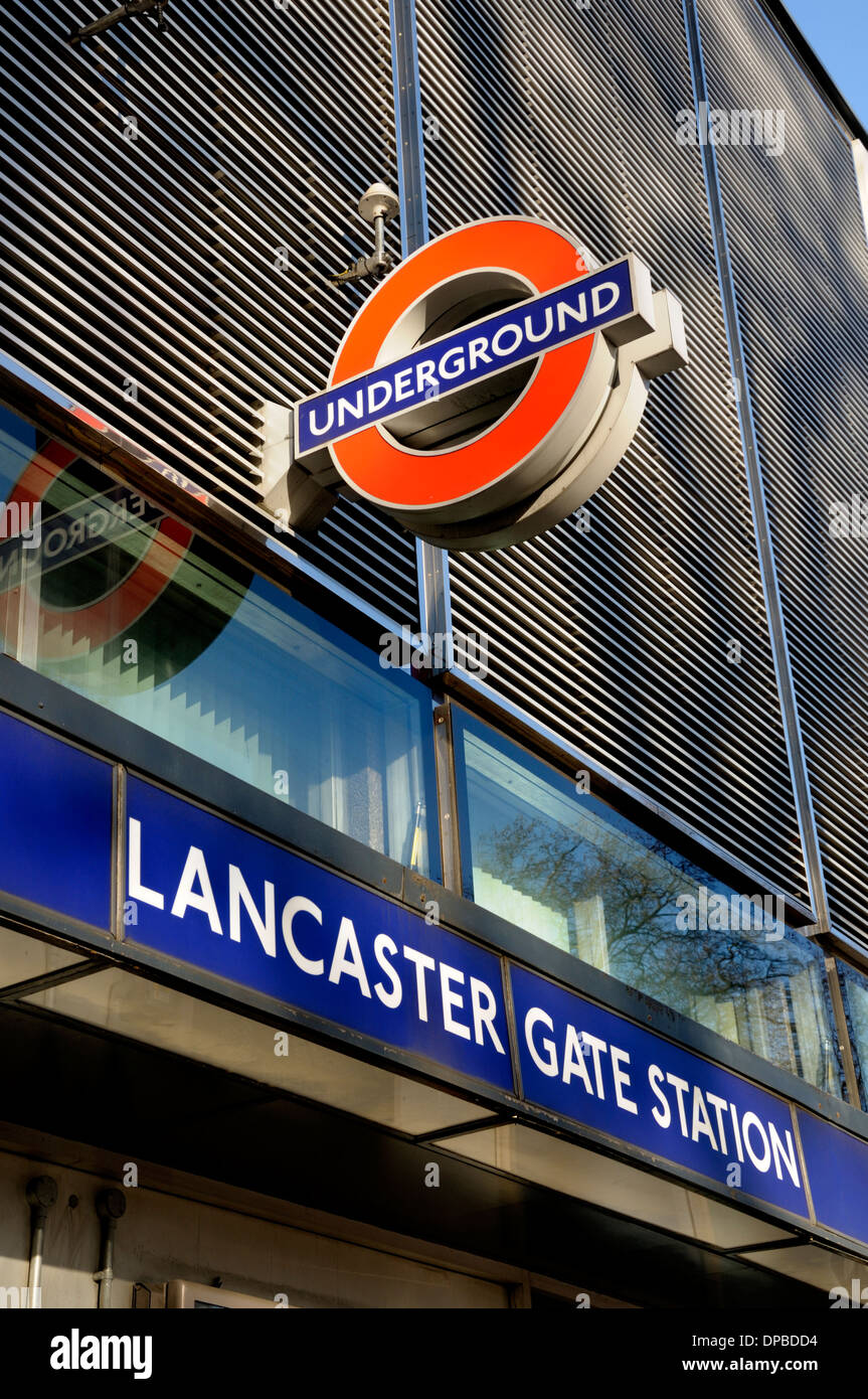 Londres, Angleterre, Royaume-Uni. La station de métro Lancaster Gate Banque D'Images