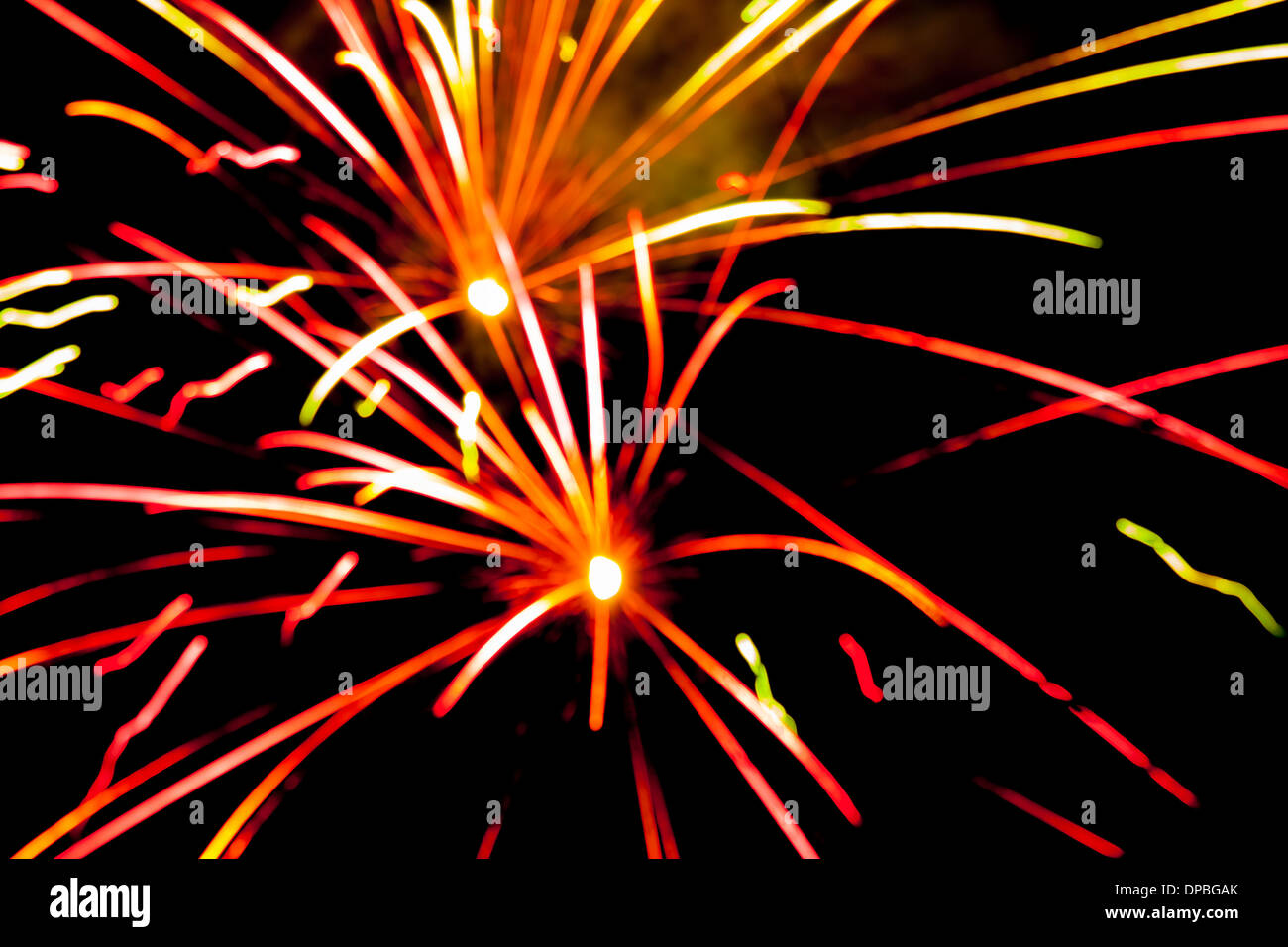 Détail d'artifice dans la nuit fête fond Banque D'Images