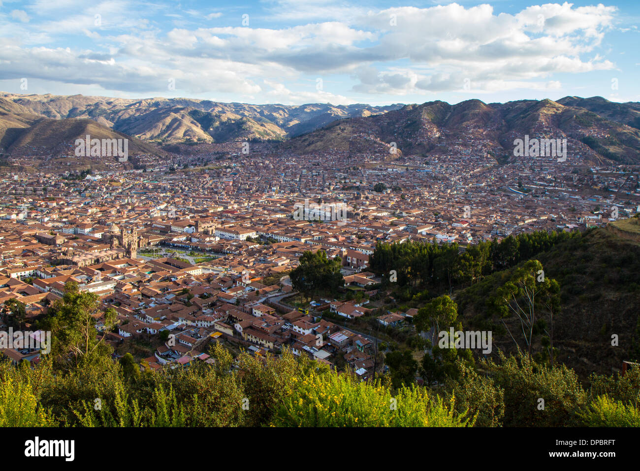 Vue sur la ville de Cusco, Pérou Banque D'Images